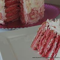 Rose rainbow cake