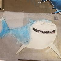 2D Sculpted Shark Cake