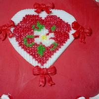 Cross stitch embroidery cake 