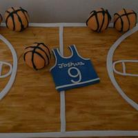 Basketball Court Cake. With Cakepops