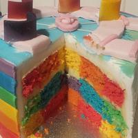 My daughter's care bear rainbow cake