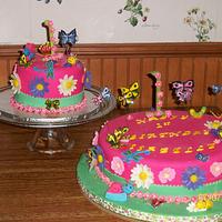 Butterflies and Daisies birthday cakes