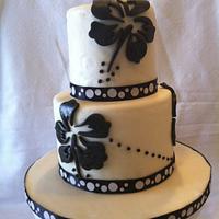Black & White Hibiscus cake