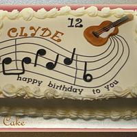 Guitar-themed Birthday Cake