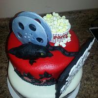 Alfred Hitchcock "The Birds" themed birthday cake