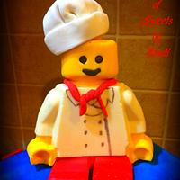 Chef Lego cake for a 'build your own pizza' party! 