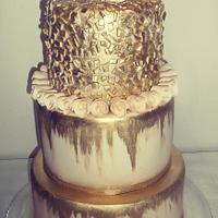 Gold beige wedding cake