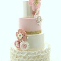 Blush and gold Wedding cake