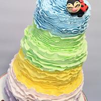1st Birthday cake with ruffles