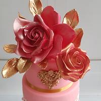 Pink weddingcake