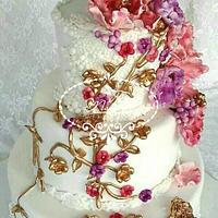 Flowery Engagement Cake
