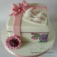 Gerbera Hand Painted Gift Box Cake
