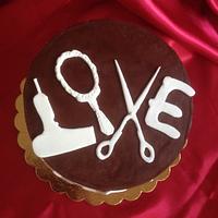 Cake for the hairdresser. "Declaration of love"