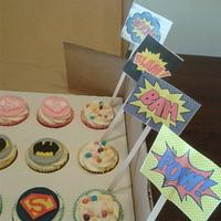 Brooklyn's Super Hero logo cupcakes