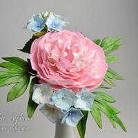 Peony, hydrangea