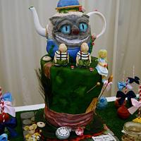 Mad Hatter carved Alice in Wonderland cake