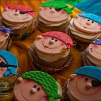 Pirate-themed birthday cupcakes
