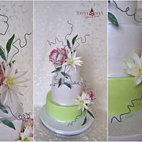 Birthday flowers cake