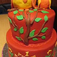 Owl 1st Birthday Cake