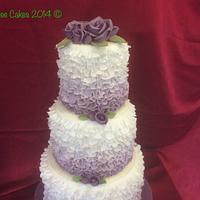 Rose and Ruffle Wedding Cake