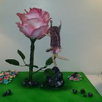 All Things Nice Collaboration.  Large rose and fairy cake 