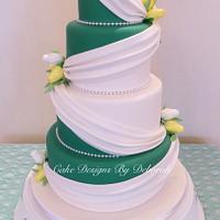 Beautiful Drape Wedding Cake 