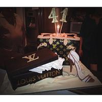 Louis Vuitton Birthday Cake: Louis Vuitton Shoe box, bag and shoe