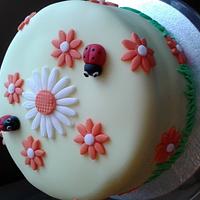 Spring cake with ladybirds