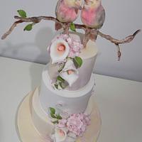 Wedding cake with birds