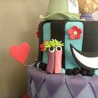 Alice in Wonderland themed 21st Cake