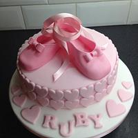 Ballet shoe birthday cake