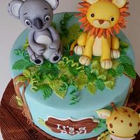 Safari themed baby shower cake