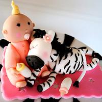 Zebra baby shower cake & cupcakes