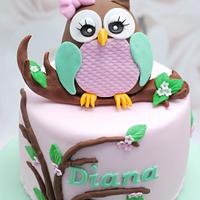 Owl birthday cake