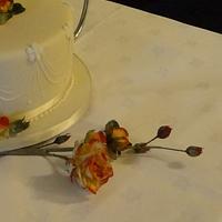 Kenyan Roses - 3 Tier S Stand Wedding Cake