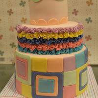 A three tiers cakes that I purposely made to enter the "Rainbow" theme competition :) 