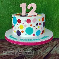 Sally - Dotty 12 Birthday Cake