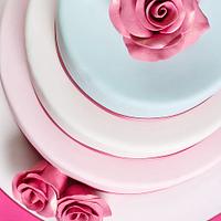 Pastel Rose Wedding Cake
