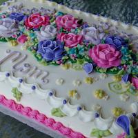 Romantic pastel buttercream roses cake