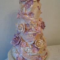Love, honour, cherish wedding cake