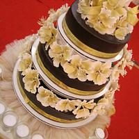 Touch of Gold- Chocolate wedding cake