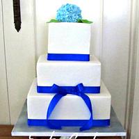 Blue Hydrangea Wedding Cake