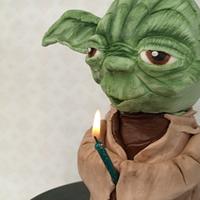Star wars Yoda Cake with light sabre ;)
