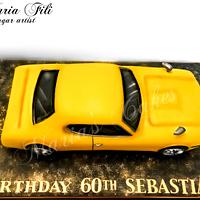 3D sculpted car cake”Ford Capri 1970”