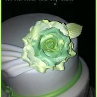 Topsy Turvy Draped Wedding Cake