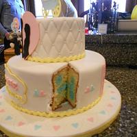 Gender Reveal Cake with Polka Dots Inside