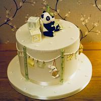 Panda baby shower cake