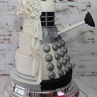 Dalek half and half wedding cake
