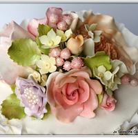 White wedding with pastel flowers