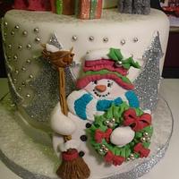 Christmas carolers cake